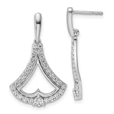 14k White Gold 1 carat Lab Grown Diamond VS/SI+ G+ Post Dangle Earrings